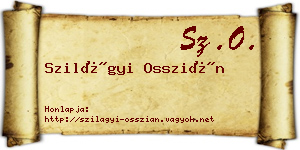 Szilágyi Osszián névjegykártya