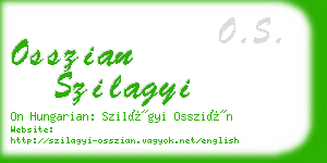 osszian szilagyi business card